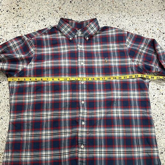 Ralph Lauren Classic Fit navy blue red plaid XL shirt button up down - Picture 1 of 6